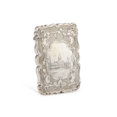 Lot 183 - A VICTORIAN SILVER CASTLE-TOP CARD CASE