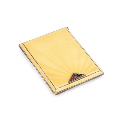 Lot 141 - AN ART DECO SILVER AND ENAMEL CIGARETTE CASE