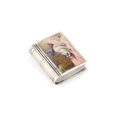 Lot 168 - A VICTORIAN SILVER AND ENAMEL NOVELTY VESTA CASE