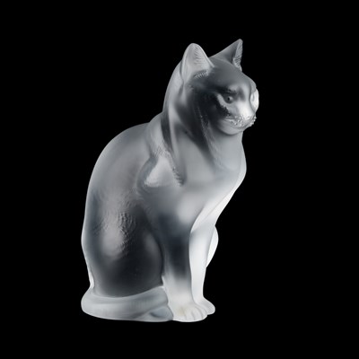Lot 35 - A LALIQUE 'ASSIS' CAT SCULPTURE