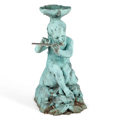 Lot 263 - A LARGE BRONZE FOUNTAIN