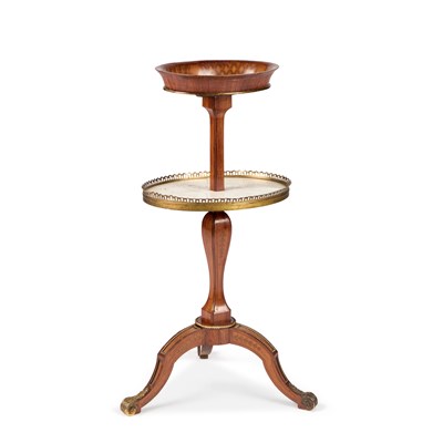 Lot 342 - A 19TH CENTURY FRENCH ORMOLU-MOUNTED, MARBLE AND INLAID ÉTAGÈRE