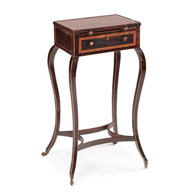 Lot 337 - A GEORGE III AMBOYNA URN STAND