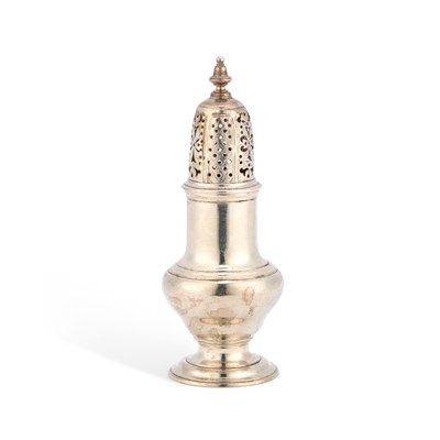 Lot 567 - A GEORGE II SILVER CASTER