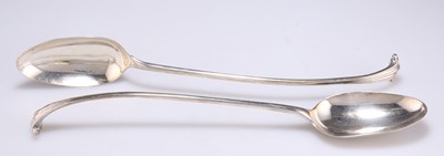 Lot 1217 - A PAIR OF GEORGE III SILVER BASTING SPOONS