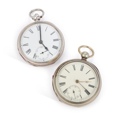 Lot 590 - TWO OPEN FACED WALTHAM POCKET WATCHES
