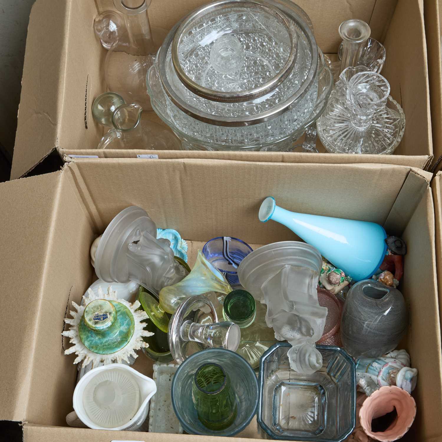 Lot 1 - TWO BOXES OF MISCELLANEOUS GLASS