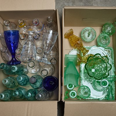 Lot 14 - TWO BOXES OF GLASS