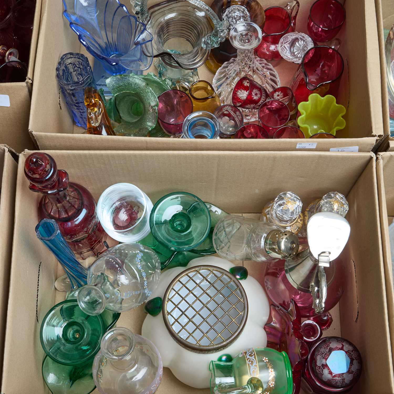 Lot 15 - TWO BOXES OF GLASS