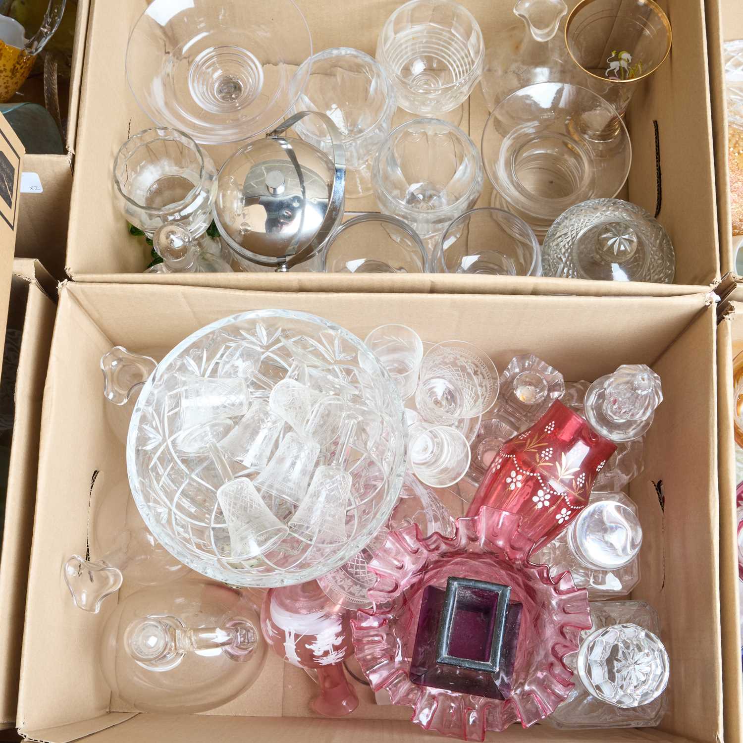 Lot 18 - TWO BOXES OF GLASS