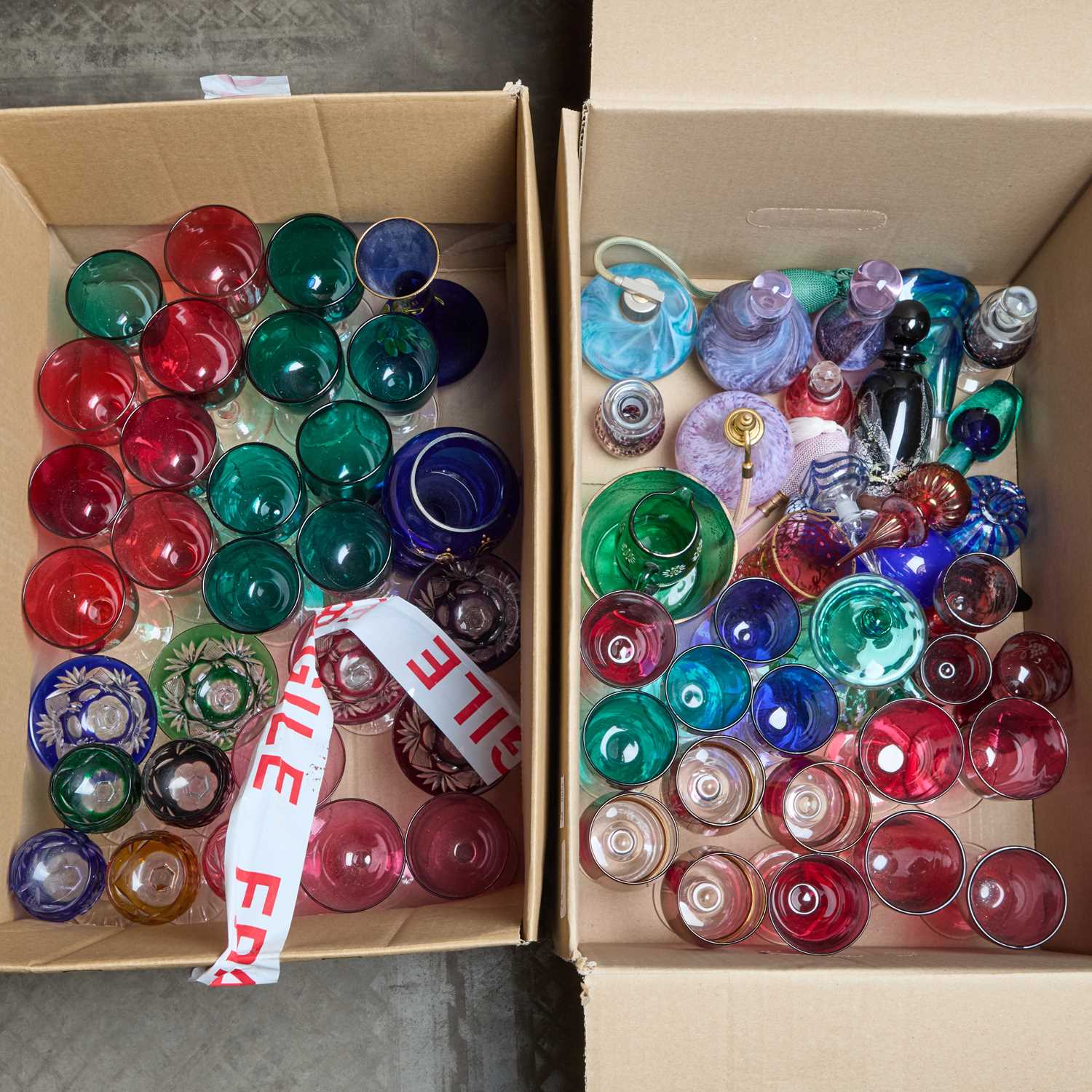 Lot 20 - TWO BOXES OF GLASS