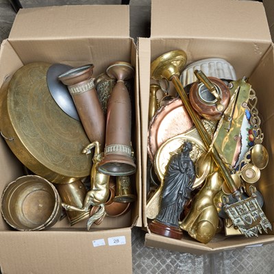 Lot 28 - TWO BOXES OF METALWORK