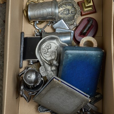 Lot 35 - THREE BOXES OF METALWORK