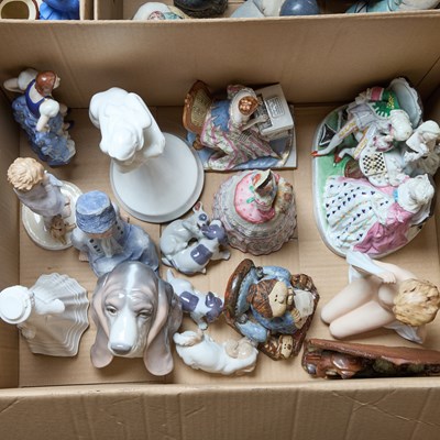 Lot 46 - A BOX OF CERAMIC FIGURES