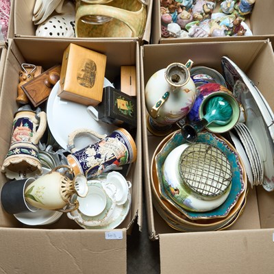 Lot 103 - TWO BOXES OF CERAMICS