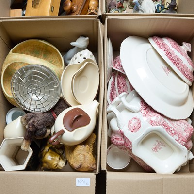 Lot 108 - TWO BOXES OF CERAMICS