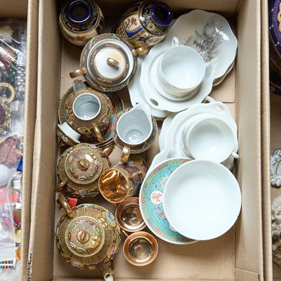 Lot 119 - A BOX OF JAPANESE AND CHINESE CERAMICS