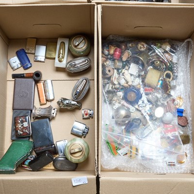 Lot 120 - TWO BOXES OF LIGHTERS, ETC.