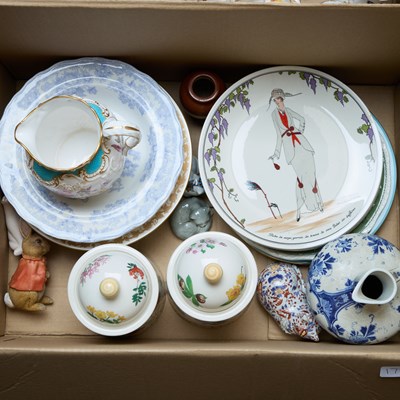 Lot 171 - TWO BOXES OF CERAMICS INCLUDING POOLE, DOULTON, ETC.