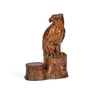 Lot 1073 - A 19TH CENTURY CONTINENTAL CARVED INKWELL