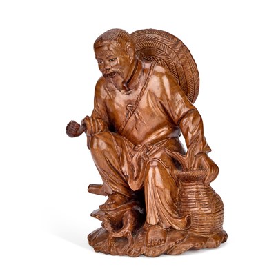 Lot A CHINESE CARVED WOOD FIGURE