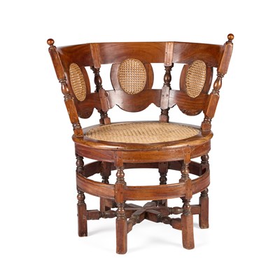 Lot 318 - A DUTCH COLONIAL TEAK 'BURGOMASTER' CHAIR