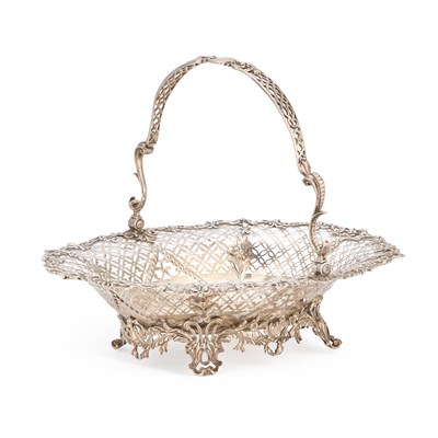 Lot A GEORGE III SILVER CAKE BASKET