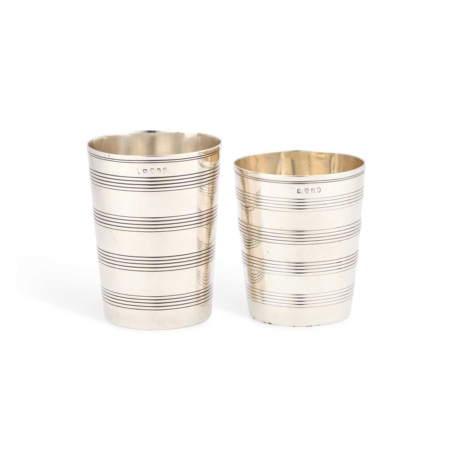 Lot 544 - A PAIR OF GEORGE III SILVER STACKING BEAKERS