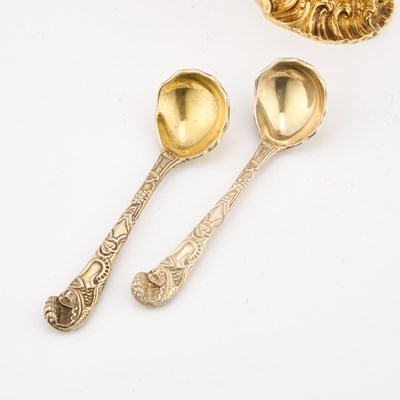 Lot 389 - A FINE ELIZABETH II SILVER-GILT CONDIMENT SET