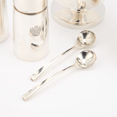 Lot 435 - AN ELIZABETH II SILVER CONDIMENT SET