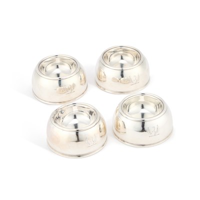 Lot A SET OF FOUR GEORGE I BRITANNIA STANDARD SILVER TRENCHER SALTS