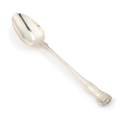 Lot A GEORGE III SILVER BASTING SPOON