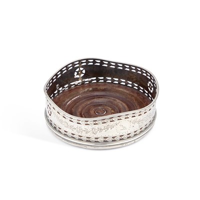 Lot A GEORGE III SILVER WINE COASTER