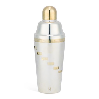 Lot A SILVER-PLATED 'RECIPE' COCKTAIL SHAKER