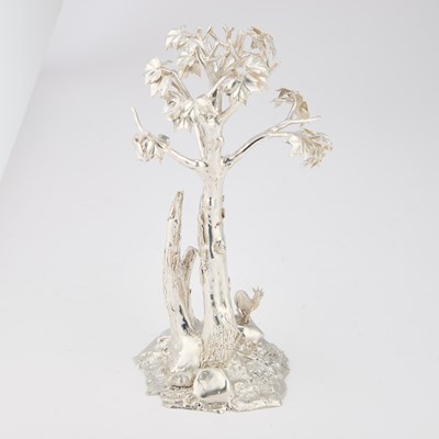 Lot 392 - PATRICK MAVROS: A SILVER PAPER BARK TREE AND KLIPSPRINGER CENTREPIECE