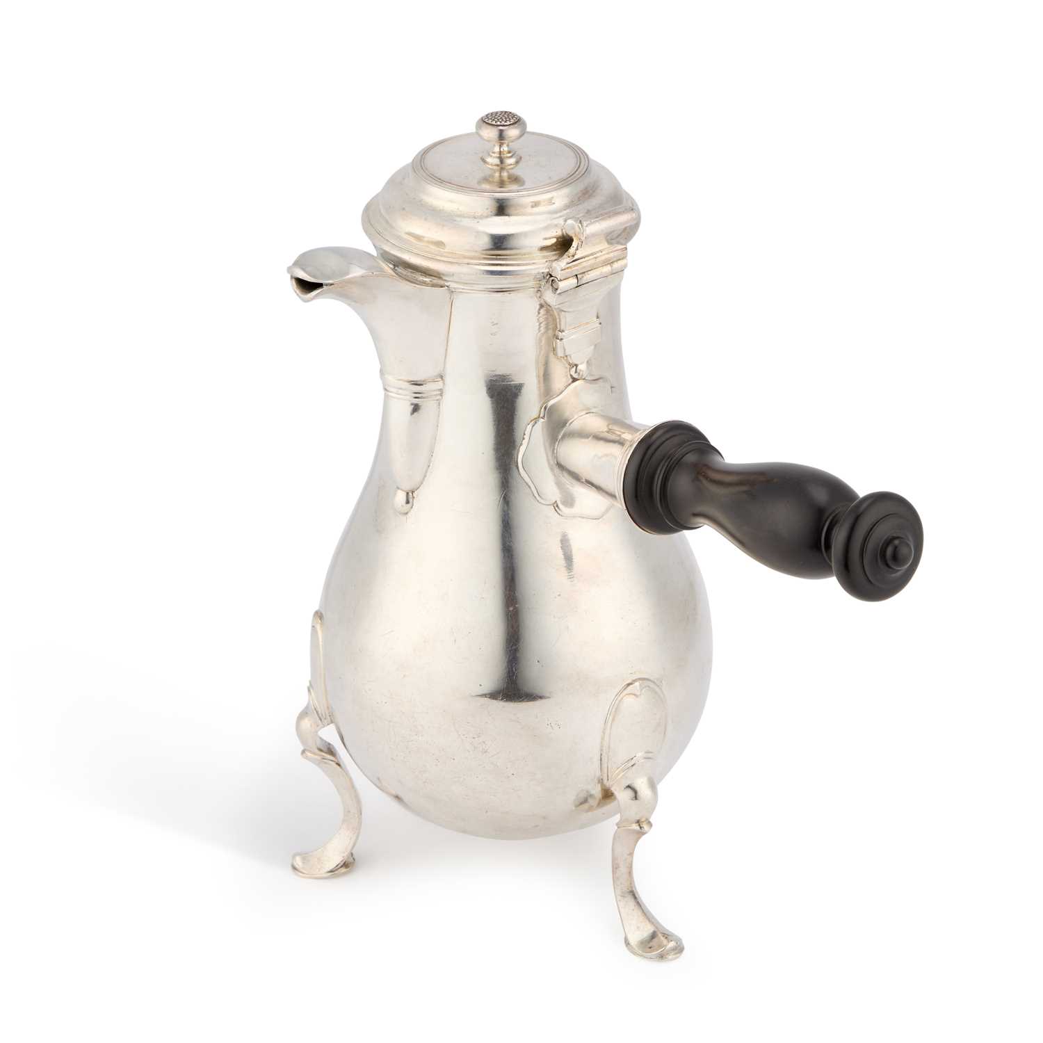 Lot A LOUIS XVI SILVER SIDE-HANDLED COFFEE POT