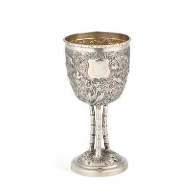 Lot A 19TH CENTURY CHINESE SILVER GOBLET