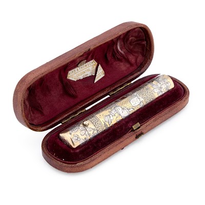 Lot A VICTORIAN SILVER-GILT SCENT FLASK