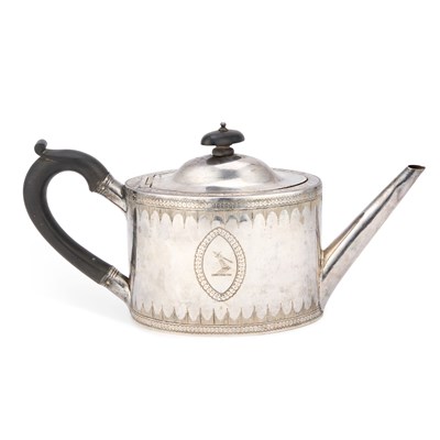 Lot A GEORGE III SILVER TEAPOT