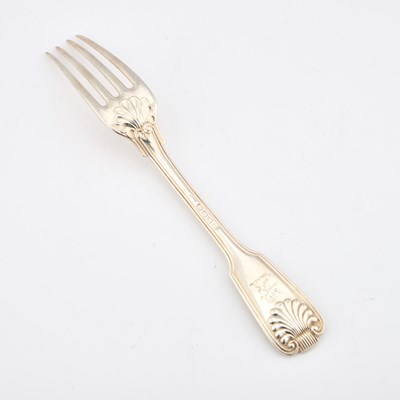 Lot 366 - A GEORGE III SILVER TABLE FORK