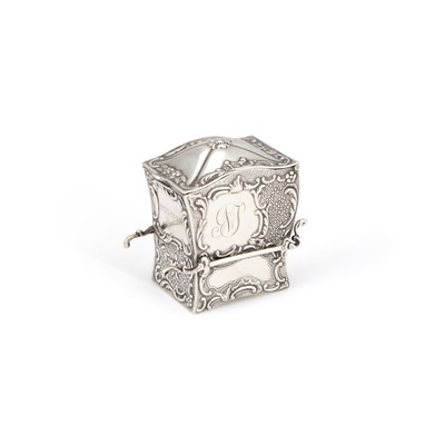 Lot A VICTORIAN SILVER NOVELTY PLAYING CARDS BOX