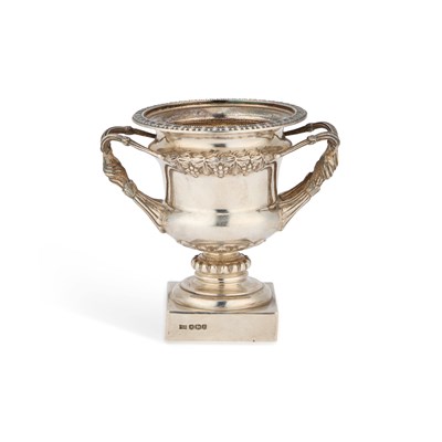 Lot A GEORGE V SILVER MINIATURE MODEL OF THE WARWICK VASE