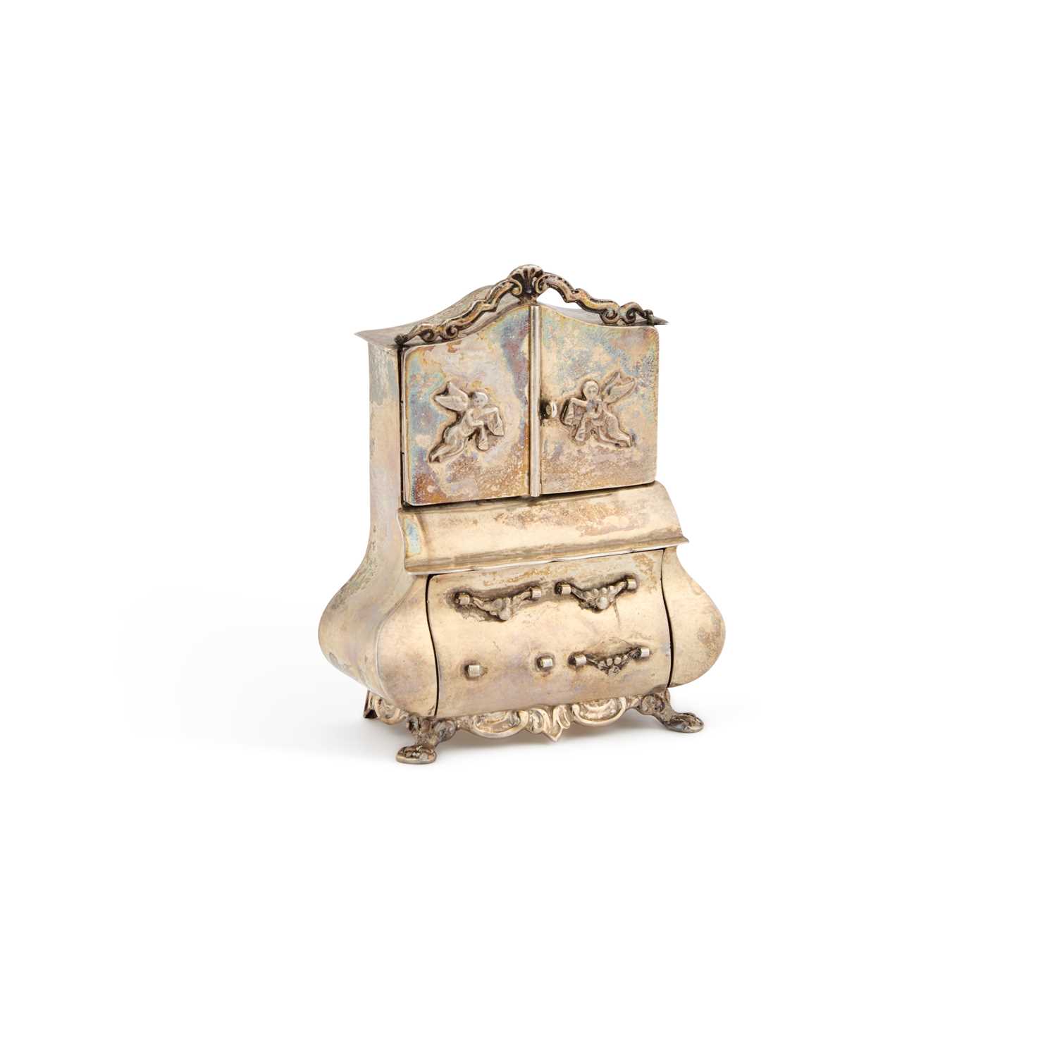 Lot A DUTCH SILVER MINIATURE CABINET