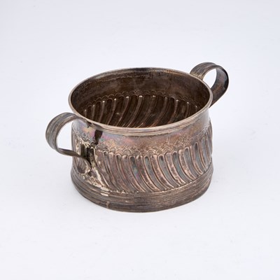 Lot 583 - AN UNMARKED SILVER TWO-HANDLED CUP