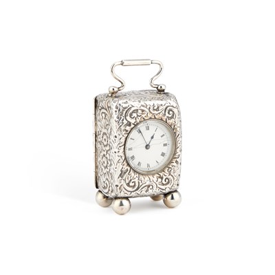 Lot A LATE VICTORIAN SILVER CARRIAGE CLOCK