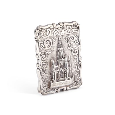 Lot A VICTORIAN SILVER CASTLE-TOP CARD CASE