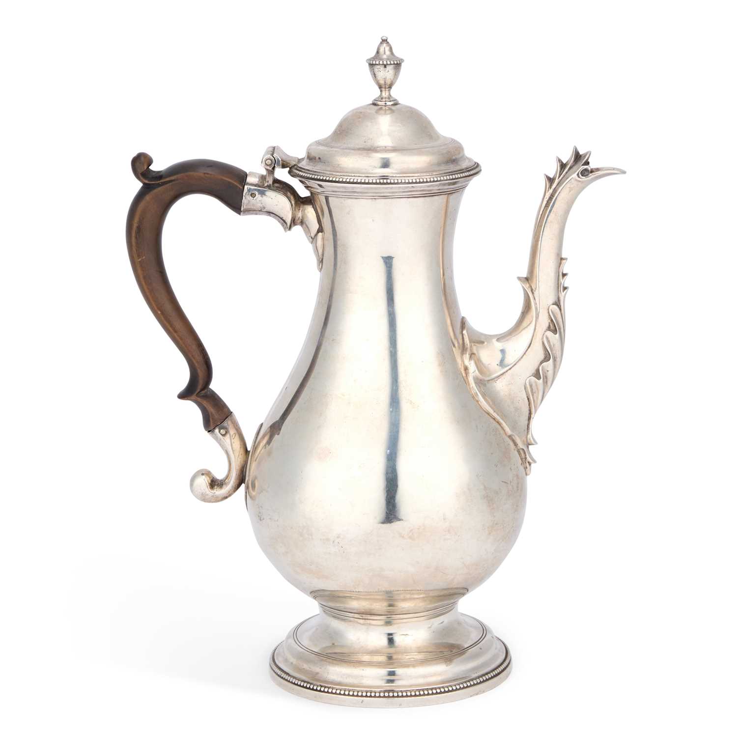 Lot 552 - A GEORGE III SILVER COFFEE POT