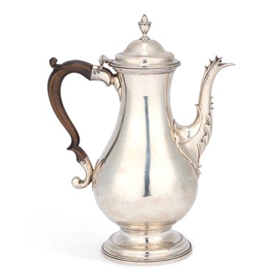 Lot A GEORGE III SILVER COFFEE POT