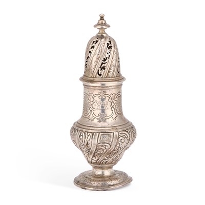 Lot A GEORGE II SILVER CASTER