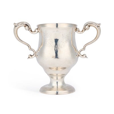 Lot A GEORGE III IRISH SILVER TWO-HANDLED CUP